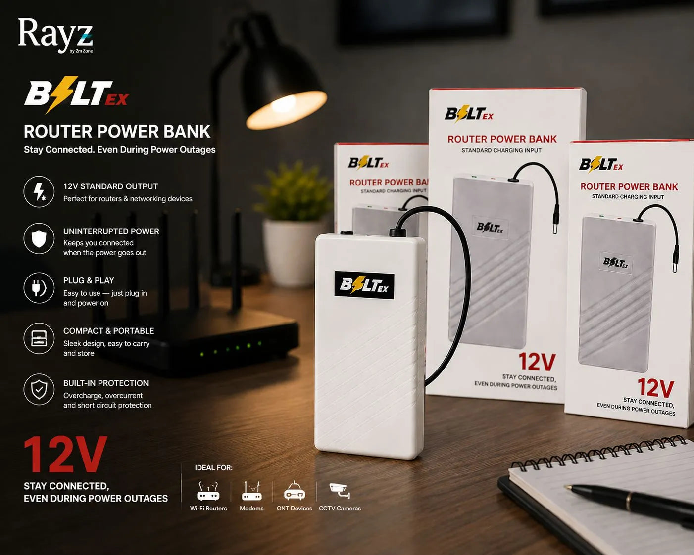 Bolt/ex 12V Router Power Bank – Stay Connected During Load Shedding ⚡📶