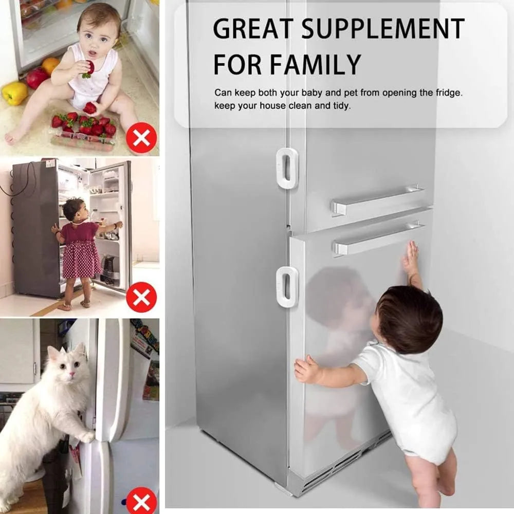 Child Safety Fridge Lock – Strong Self-Adhesive Refrigerator & Freezer Safety Lock For Kids