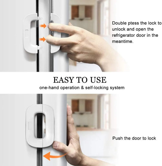 Child Safety Fridge Lock – Strong Self-Adhesive Refrigerator & Freezer Safety Lock For Kids